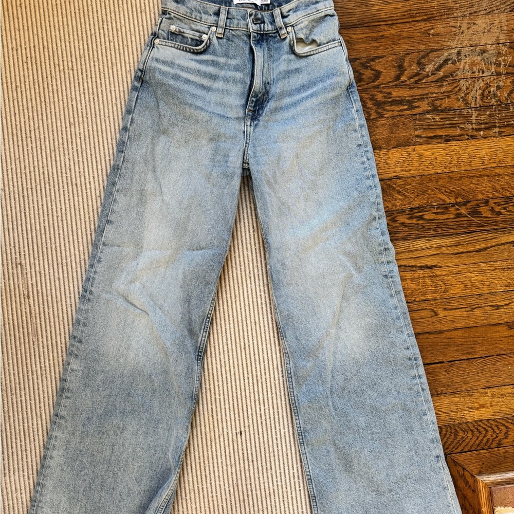 & Other Stories Blue Flare Wide Leg Jeans